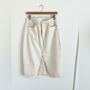 SEED HERITAGE ecru denim jean skirt / size 10